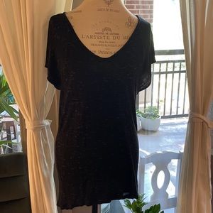 Forever 21 XXI long shortsleeve cozy casual loose fitting shirt black Medium​